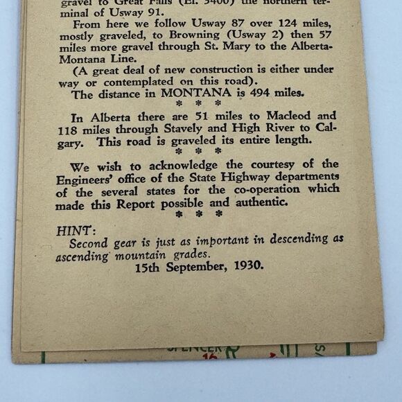 1930 Texaco Daggett Colgary Calgary Strip Map USWay 91 - Picture 5 of 5